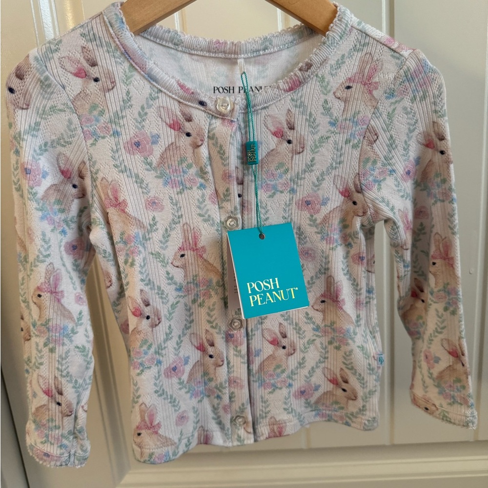 Posh peanut pointelle Easter cardigan